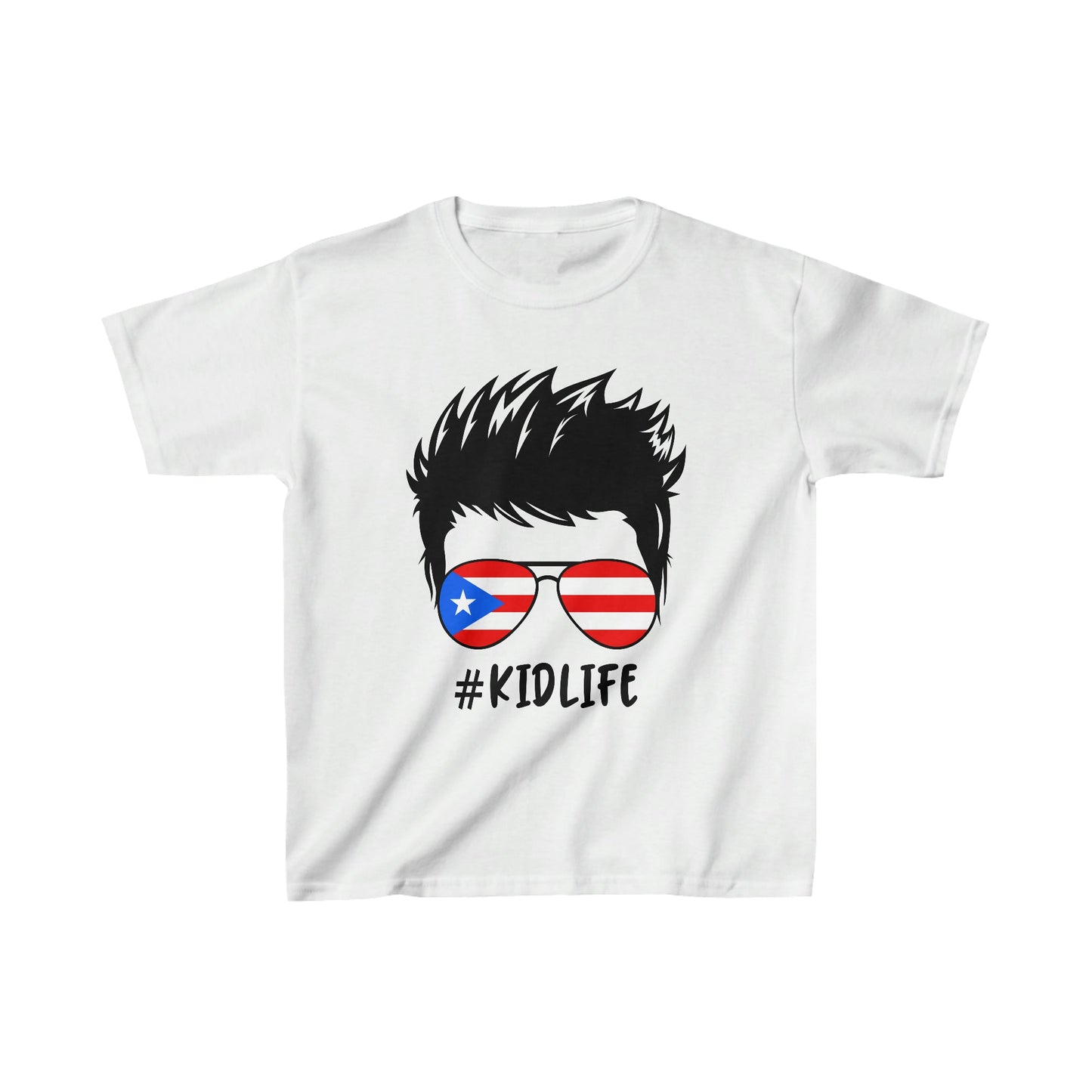 Kids Puerto Rico Flag Aviators Short Sleeve Cotton T-Shirt - numonet