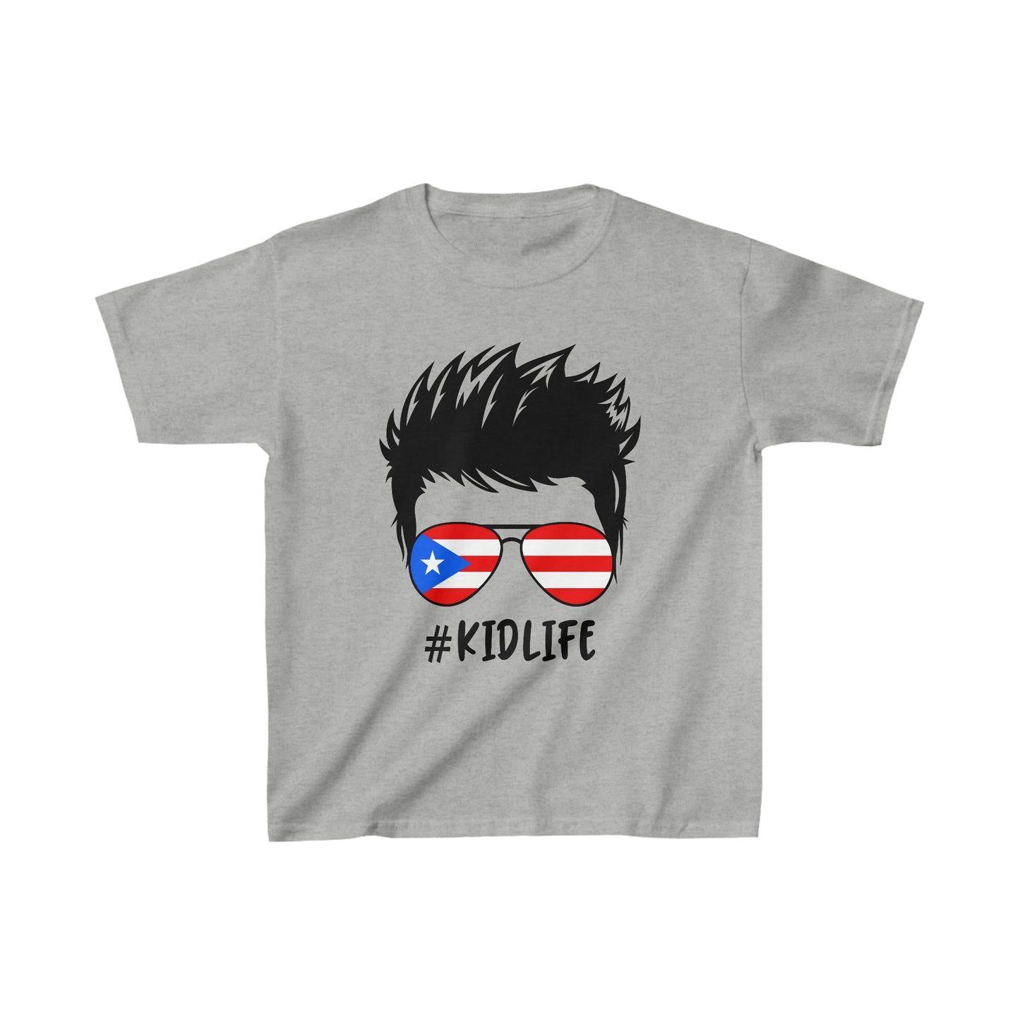 Kids Puerto Rico Flag Aviators Short Sleeve Cotton T-Shirt - numonet