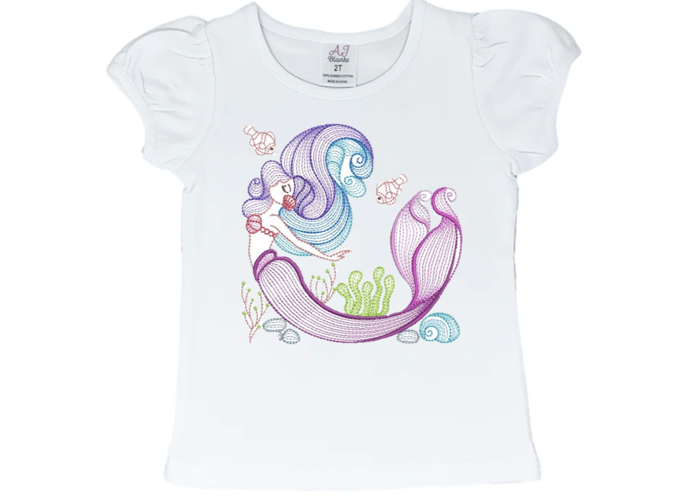 Mermaid Annalydia Embroidery T-Shirt - numonet