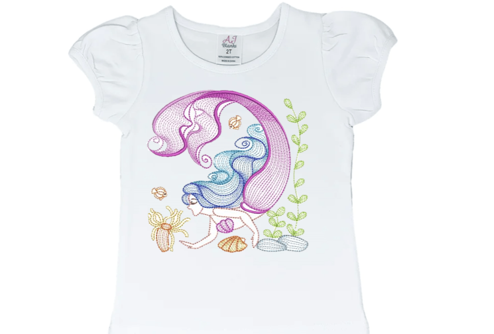 Mermaid Arianna Embroidery T-Shirt - numonet