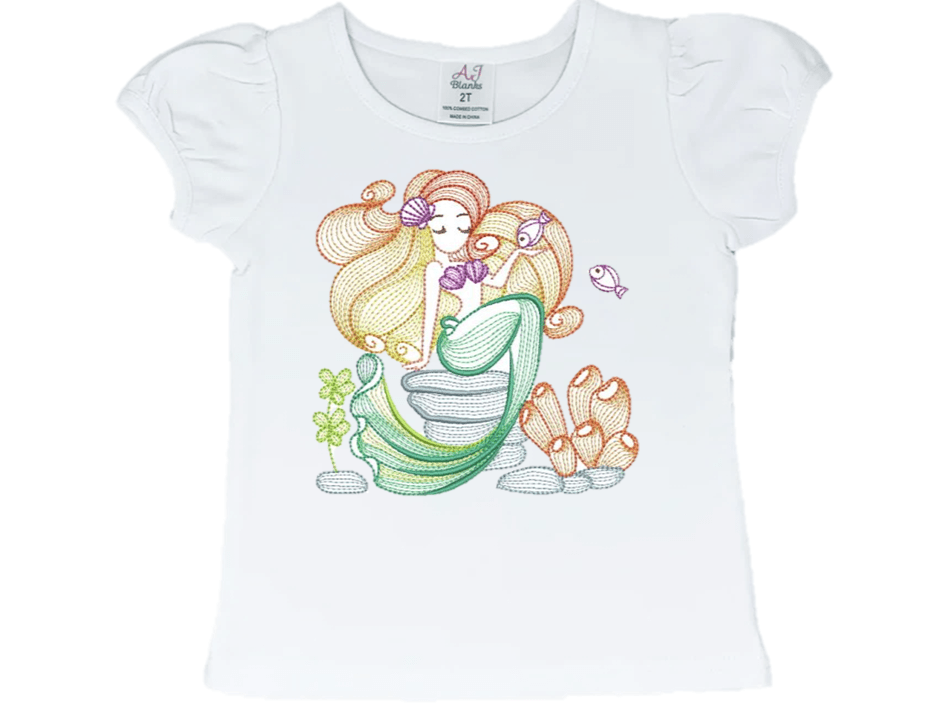 Mermaid Jenn Embroidery T-Shirt - numonet