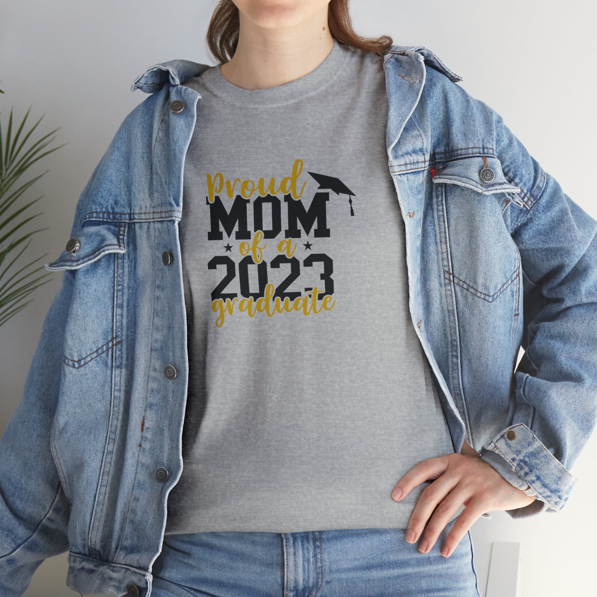 Proud Mom of 2023 Graduate Short Sleeve Cotton T-Shirt - numonet