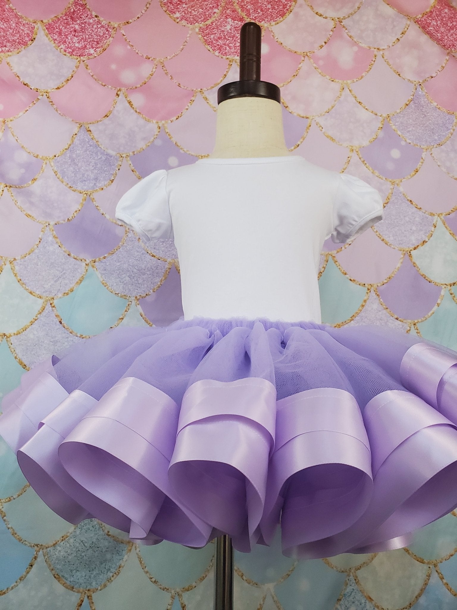 Purple Tulle, Double Row Ribbon Tutu Skirt numonet Purple Tulle, Double Row Ribbon Tutu Skirt numonet