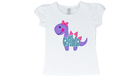 RAWR Dinosaur Embroidery T-Shirt - numonet