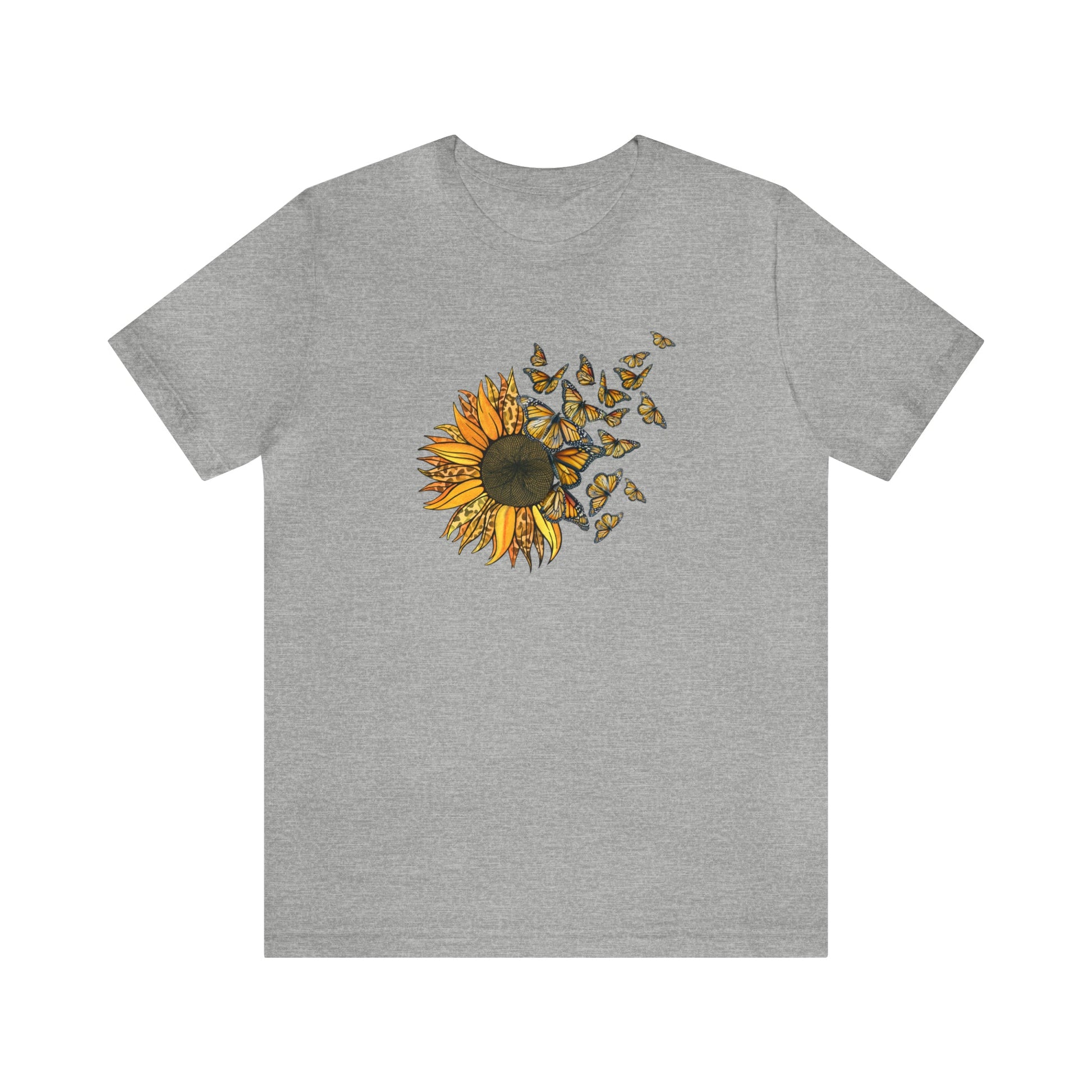 Sunflower and Butterflies Short Sleeve Tee - numonet