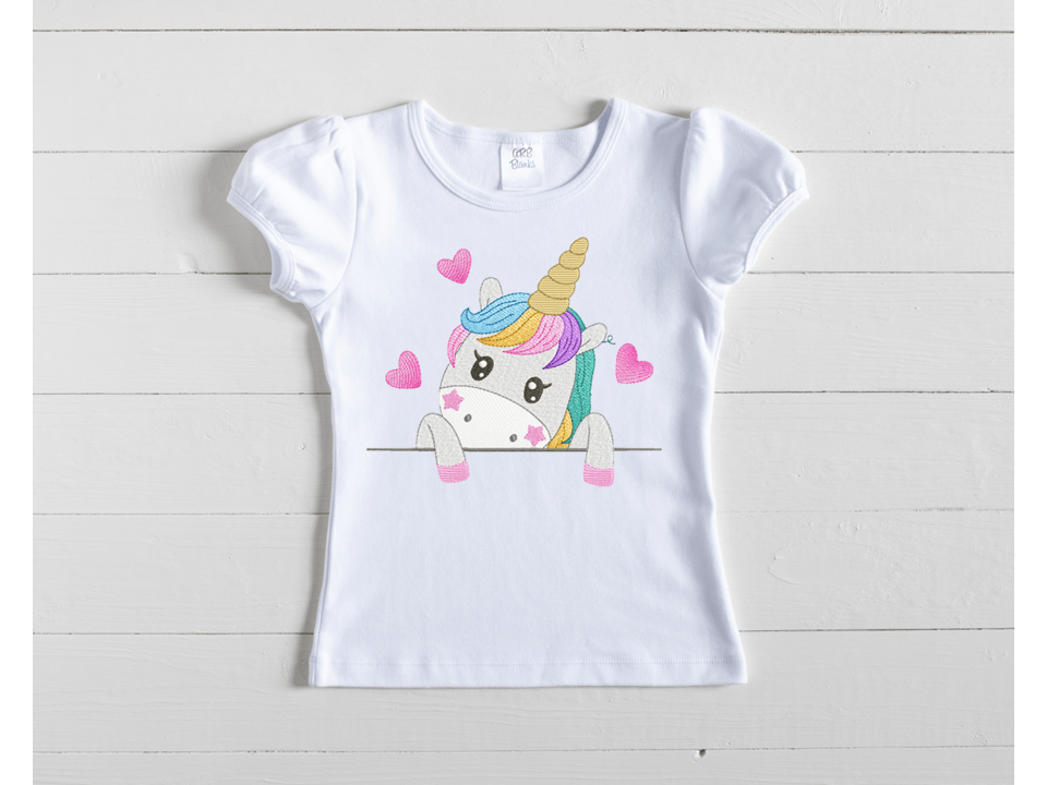 Unicorn Callie Embroidery T-Shirt - numonet