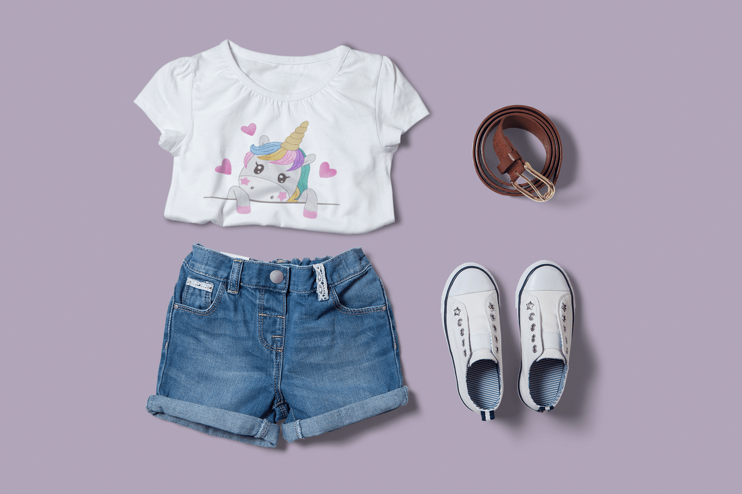 Unicorn Callie Embroidery T-Shirt - numonet