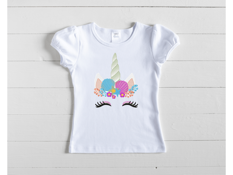 Unicorn Crystal Embroidery T-Shirt - numonet